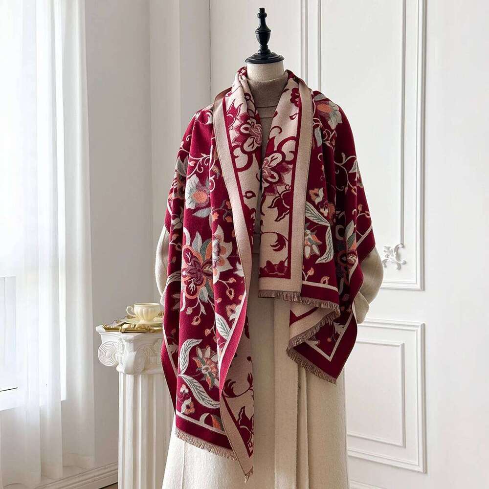 Luxury Pashmina Shawl Wrap Scarf for Women Winter Warm Cashmere Design Soft Thick Blanket Scarves Female Bandana Bufanda Z260226