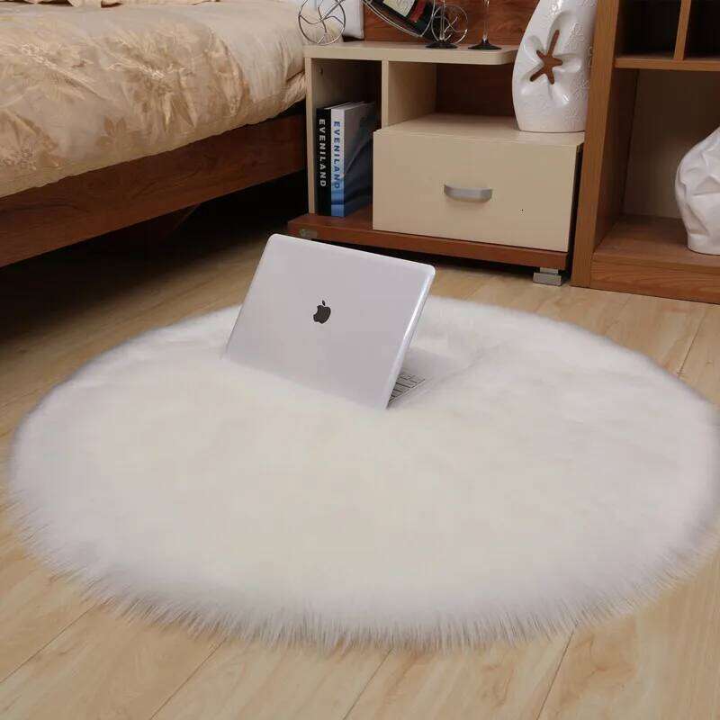 30x30cm Soft Plush Artificial Sheepskin Carpet Bedroom Warm Rugs Long Hair Seat Cushion Cover Floor Mat H260226