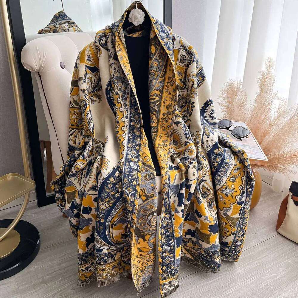 2024 Winter Imitation Cashmere Scarf Women Design Outdoor Warm Pashmina Blanket Scarves Female Shawl Wraps Thick Foulard Bufanda Z260226