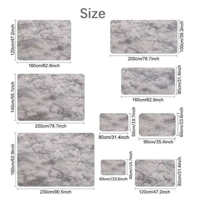 VIKAMA Luxury Black Large Area Plush for Living Room Bedroom Fluffy Carpet,Shaggy Soft Bedside Rug Small Bathroom Floor Mat H260227 - view 7