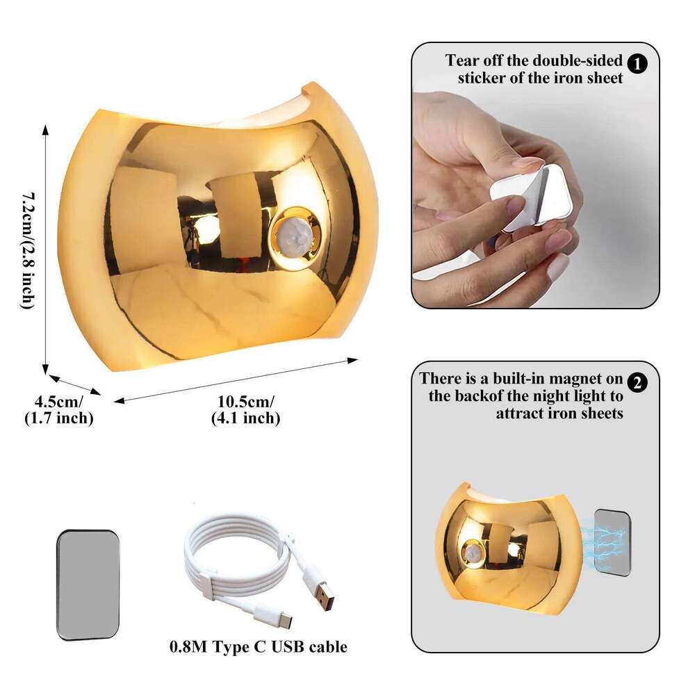 Usb Charging Motion Sensor 3 Color or Rainbow for Hallway Stairs Kitchen Bedroom Entryway Living Room Lighting Night Light Z260227