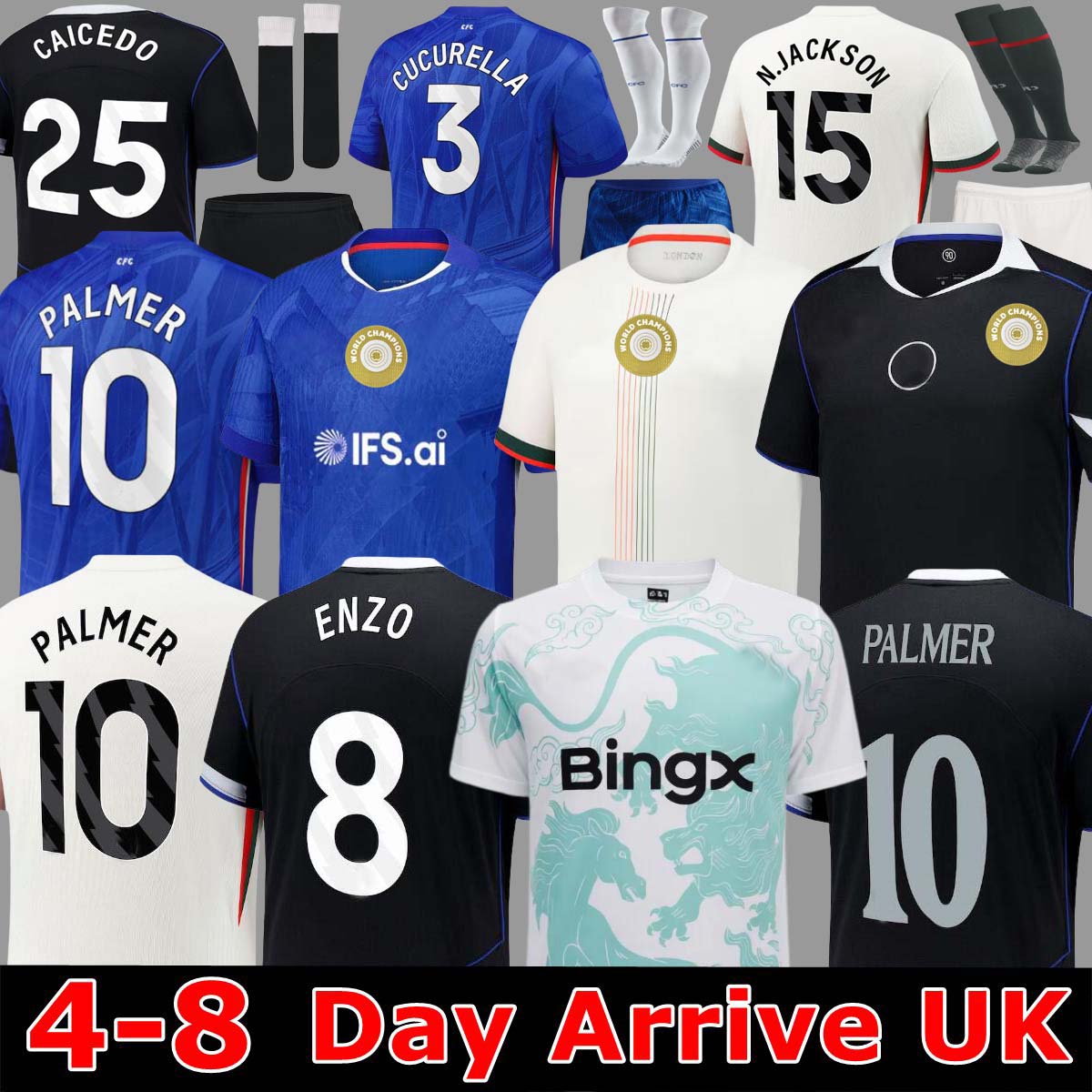 ENZO NKUNKU NETO PALMER soccer jersey 25 26 Soccer shirts pedro DELAP MUDRYK Madueke 2025 2026 football shirts top adult kids CAICEDO N.JACKSON