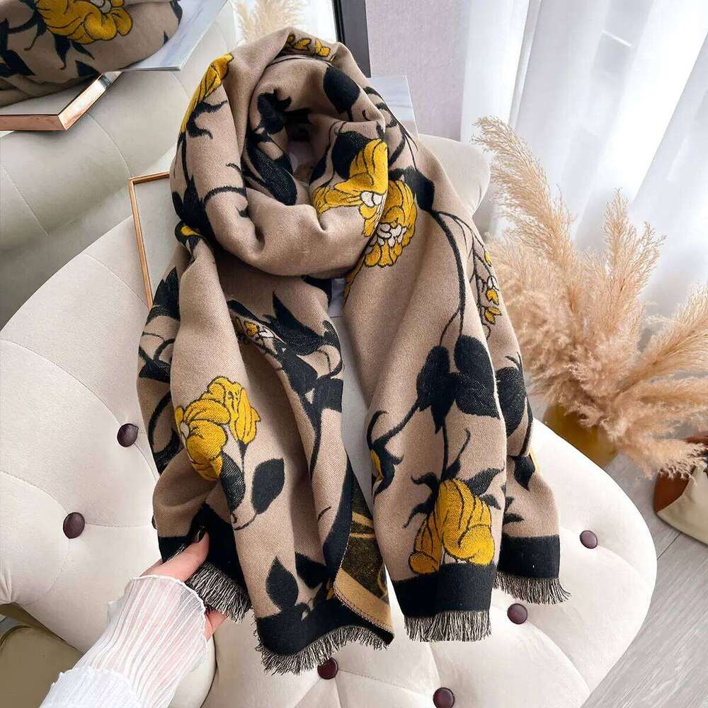 NEW Brand Women Two-Sided Imitation Cashmere Soft Warm Pashmina Shawl Winter Outdoor Coldproof Windproof Blanket Scarf Z260226