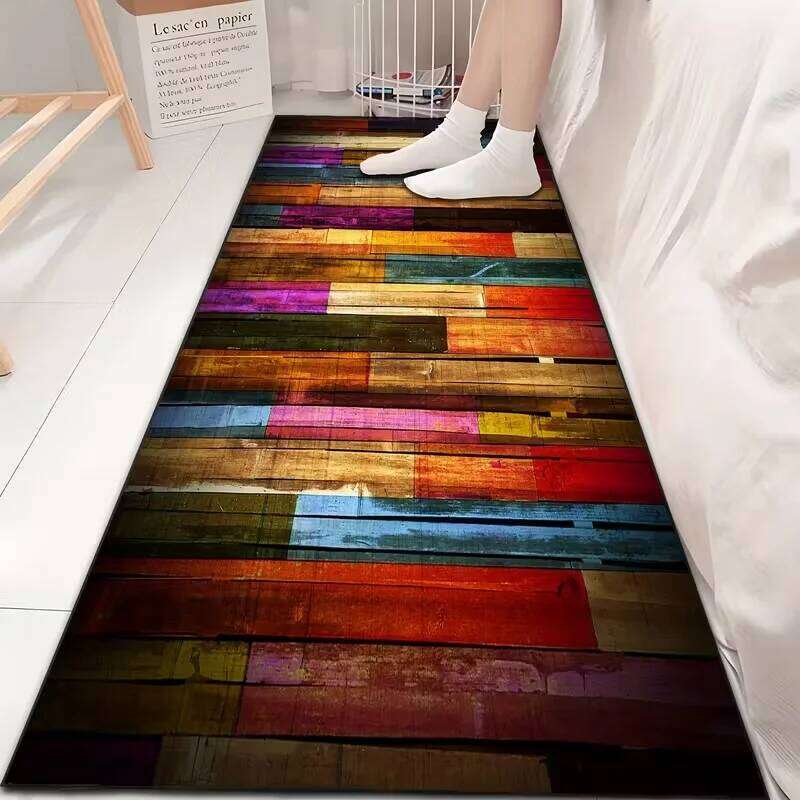 1pc of Modern Geometric Rug Style Long Hallway Carpet, Ideal for Cafes Kitchens Balconies Bedside Dormitories and Home Decor H260226