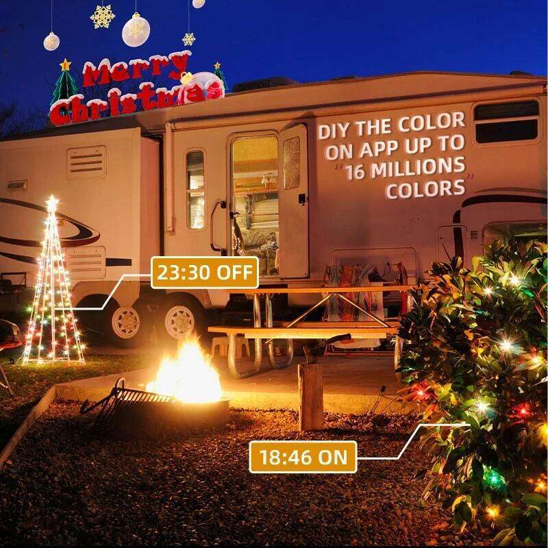 WS2812B Led String Christmas Tree Lights 5m/10m BT Music App Control RGBIC Dreamcolor Addressable Party Decoration USB DC5V Z260226