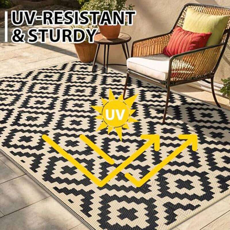 kitinjoy Reversible Plastic Rugs Outdoor Camping RV Mat Carpet Rooftop Non-slip Super Waterproof Indoor Mats For Living Room H260226