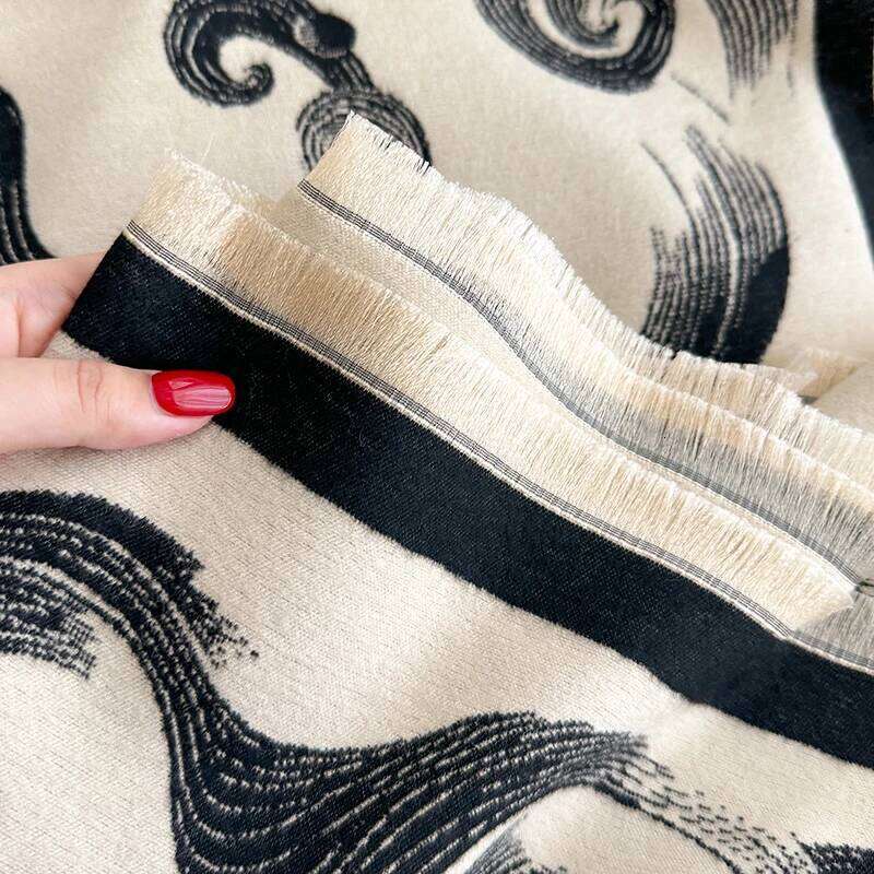 New 2025 Women Fashion Brand lotus Scarf Luxury Autumn Winter Warm Shawls Print Scarve Pashmina Mujer Femme Foulard Bufanda Z260226