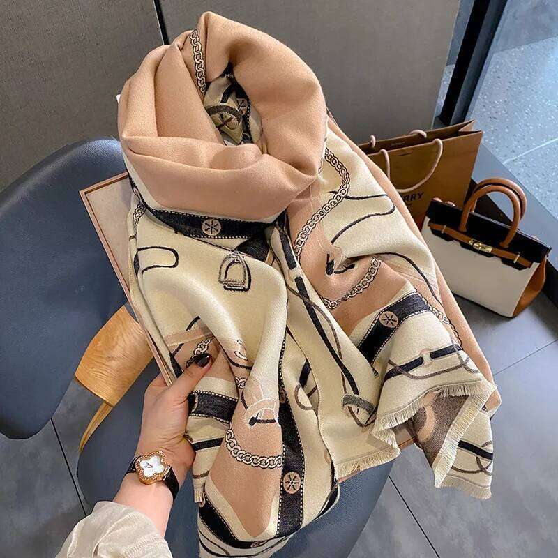 Luxury Scarf Women Winter Cashmere Shawls Wraps Thick Warm Lady Travel Stole Bufanda Hijab Fashion Print 2023 Z260226