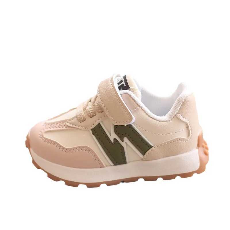 Children Fashion Sneakers Spring Autumn Boys Girls Leather Antiskid Color Blocking Velcro Casual Soft Soled ShoesT260227