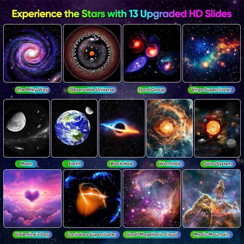 Galaxy Bedroom, 13 in 1 HD Star Light Projector, 360 Rotating Planetarium Projector with Timer for Kids Z260227