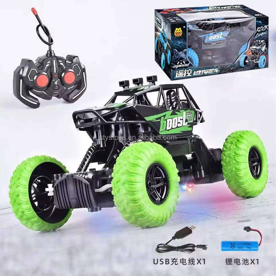 Remote Control Toy Car: Off-Road Climbing, 27MHz 4-Way, Rubber Wheels, Rechargeable, Flashing Lights H260227