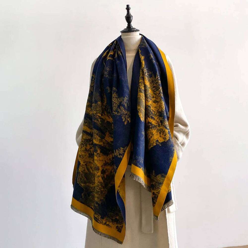 Luxury Ultra Soft Imitation Cashmere Thickened Women's Scarf Winter Jacquard Wrap Shawl Stylish Patterns Z260226