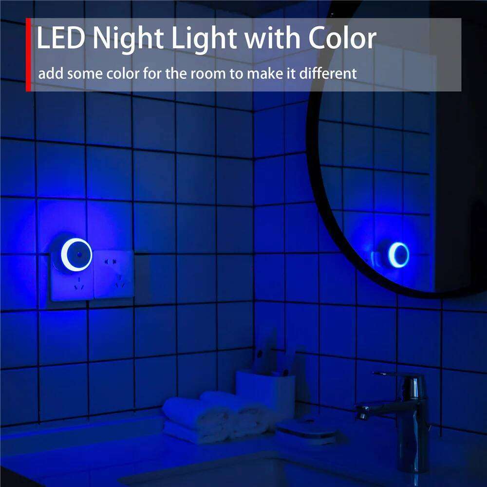 LED Light Plug in Dusk To Dawn Smart Sensor Auto Dim Into Wall Night Lamp for Bathroom Hallway Kitchen Stairway Bedroom Z260227