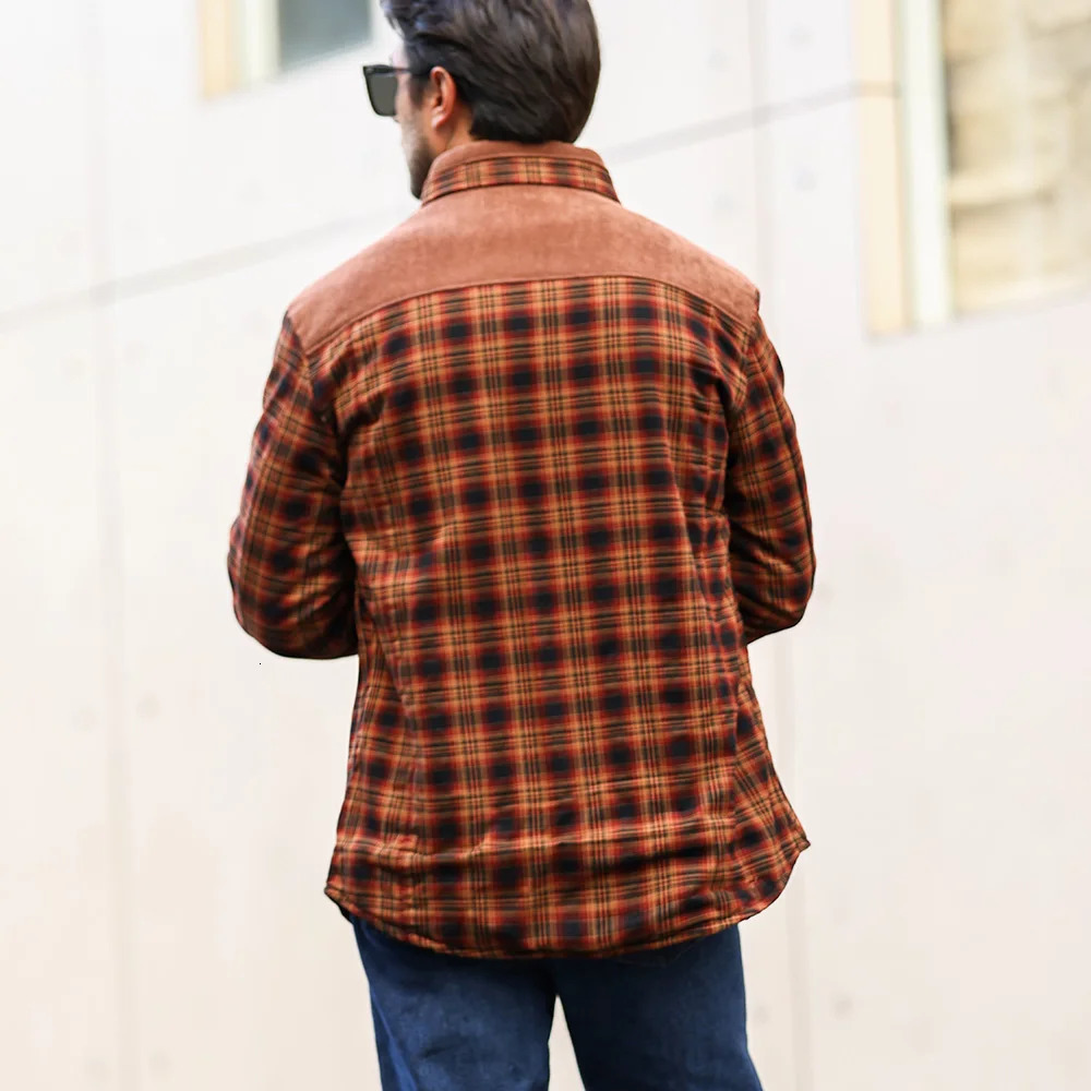 Mens Jackets Winter Windproof Warm Casual Bomber Coat Plaid Sherpa Lined Flannel Outdoor Classic Jacket Men US Size 260227