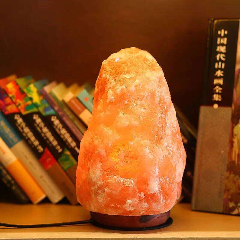 Himalayan 7 Colors USB Wooden Base Health Salt Night Light Table Lamp for Indoor Bedside Lighting Z260227