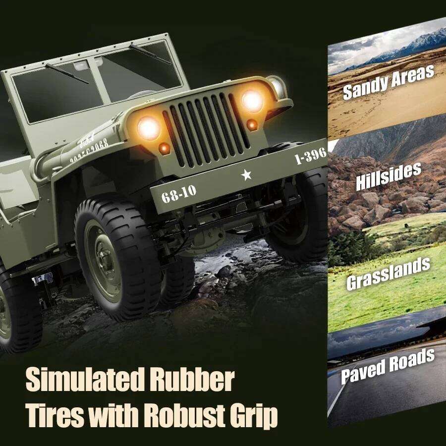 1:10 JJRC C8815 Rc Car 2.4g 4wd RTR MB Crawler Climbing Scale Military Truck Offroad Vehicle Adult Toy Gift for Kids H260227