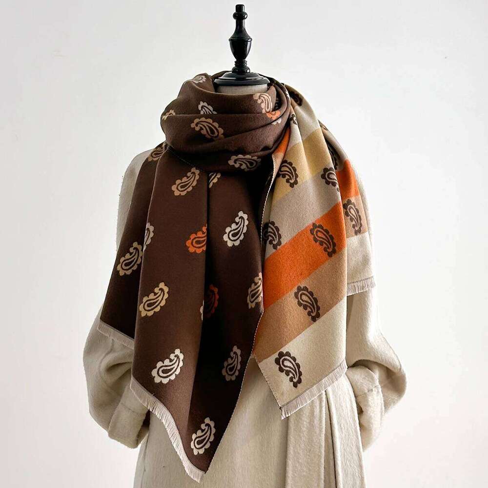 2025 Luxury Fashion Womens Colorful Paisley Pattern Shawl Pashmina Warm Autumn Winter Scarf for Mujer Femme Stylish Accessory Z260226
