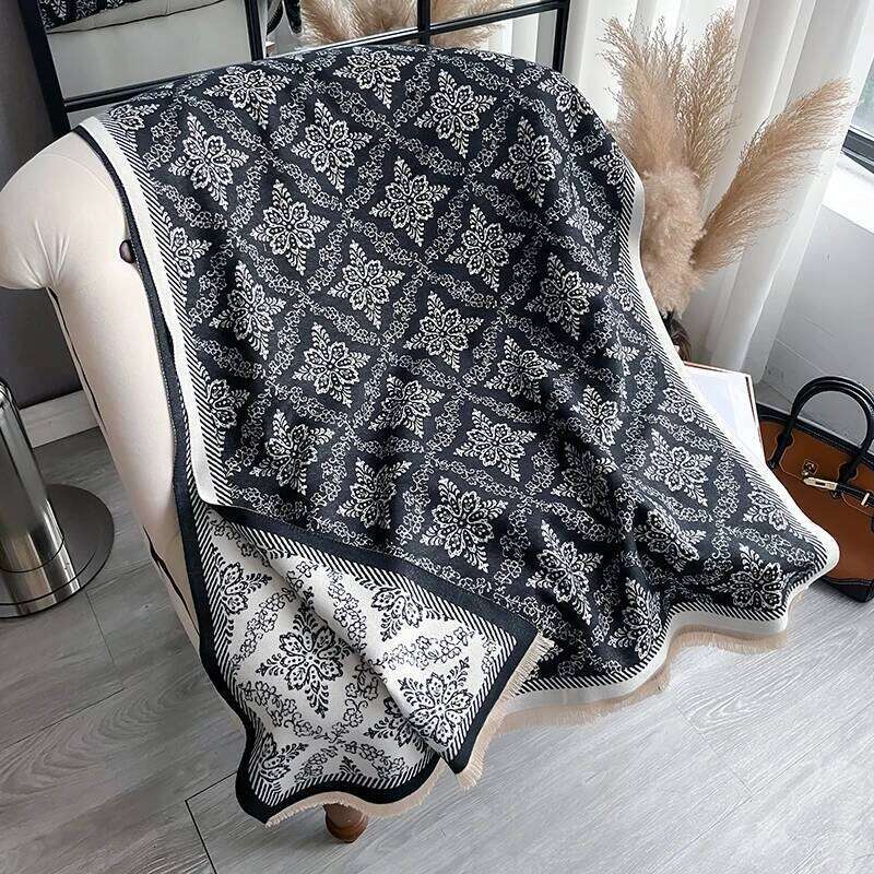 New 2025 Winter Cashmere Scarf for Women Shawl Wrap Female Pashmina Luxury Brand Poncho Thick Blanket Warm Bufanda Echarpe Femme Z260226