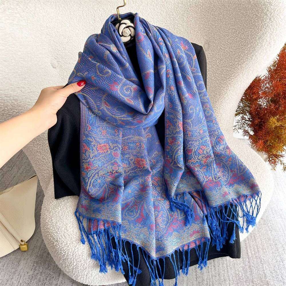 70x180cm Winter Warm Thick Jacquard Scarf Outdoor Women Travel Paisley Cashmere Tassel Shawl Neck Wrap Pashmina Z260226