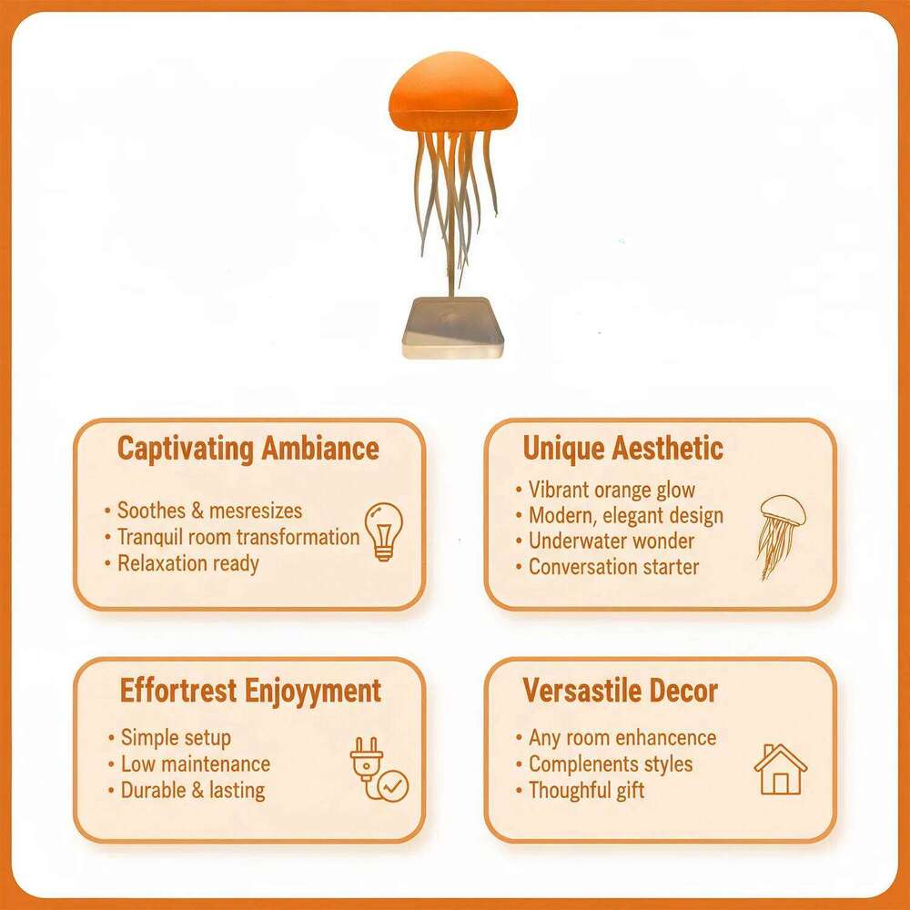 WACUAAO Jellyfish Lamp Voice Control RGB Night Light, 9 Dancing Tentacles, USB Rechargeable - Christmas Gift for Kids, Teens Z260227