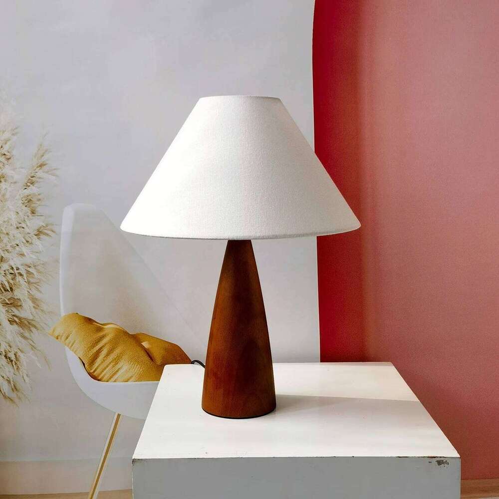 century solid wood table blogger bedroom texture new Chinese style retro atmosphere bedside lamp Z260227