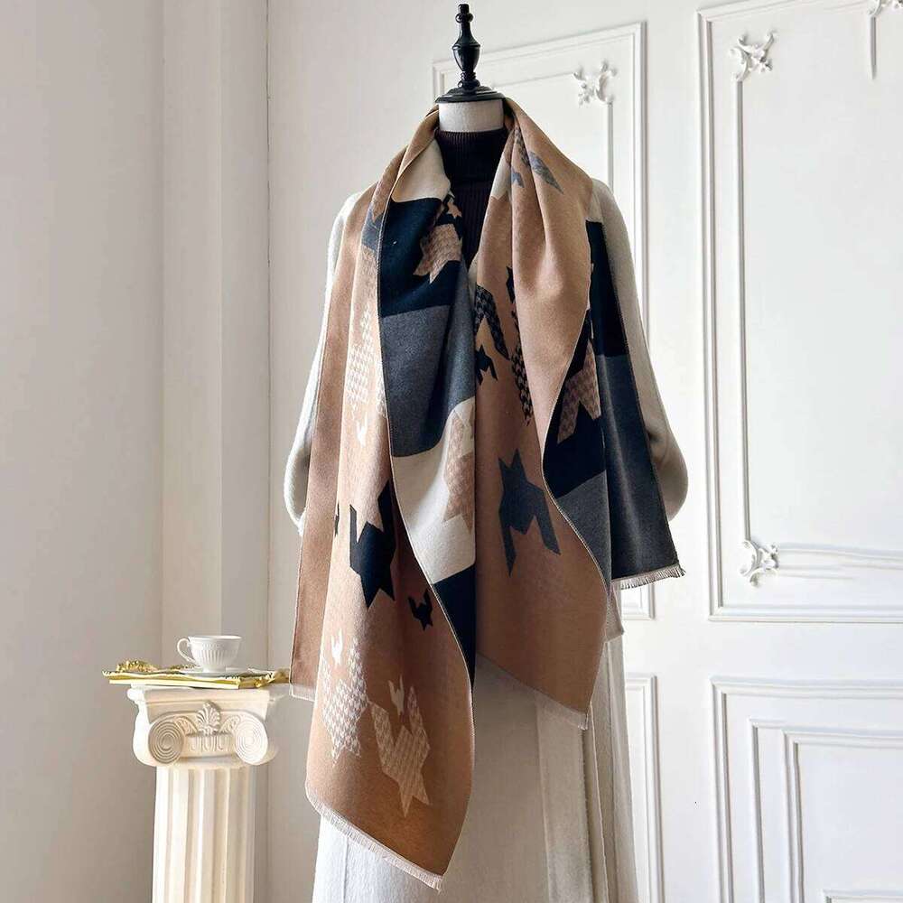 Women's Autumn Winter High-End Fashionable Scarves Versatile Printing Warm Air Conditioner Shawl Necklace Poncho Wrap Scraf Z260226
