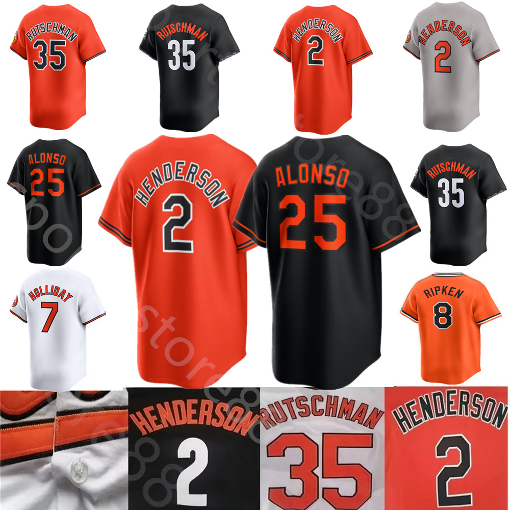 Custom S-4XL Pete Alonso Holliday Rutschman Jersey Urias Henderson Ryan Mountcastle Anthony Santander Cedric Mullins Austin Orioles Hays Ramon Baseball jerseys