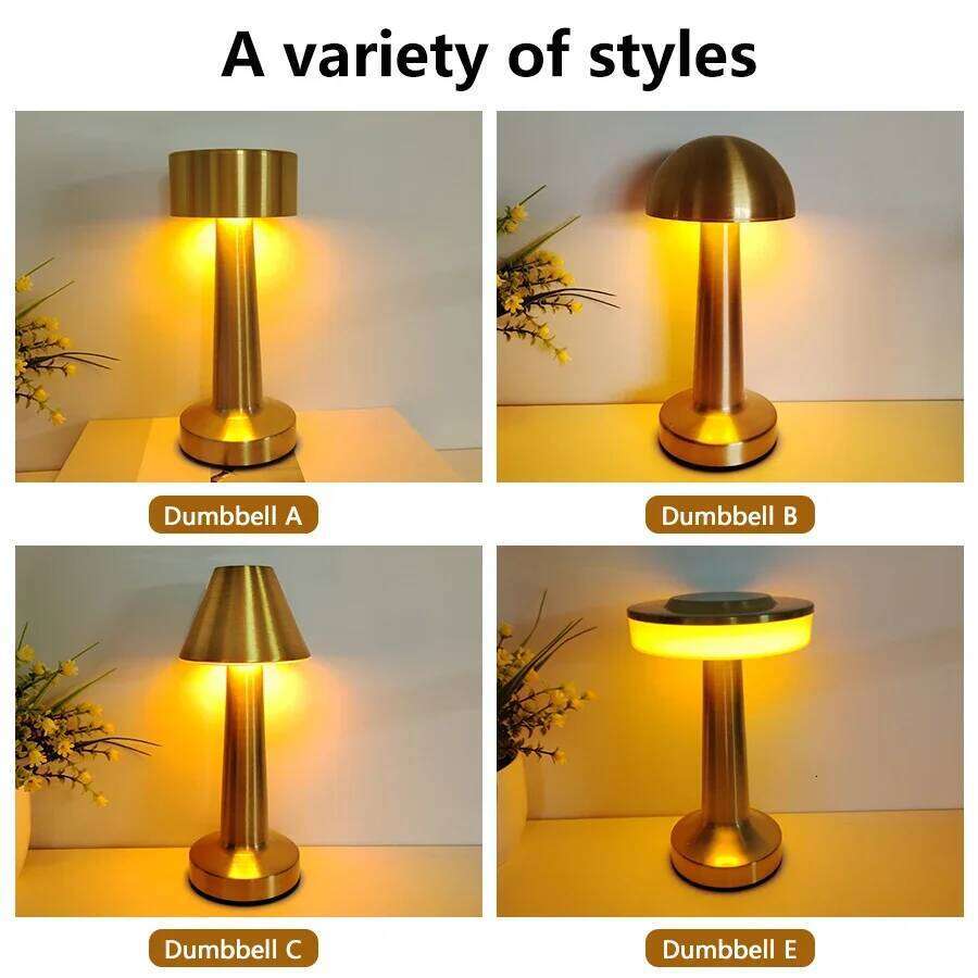 Metal Series Table Touch LED Simple Desktop Decorative Lamp Bedside Night Light For Bar, Coffee Table, Restaurant Z260227