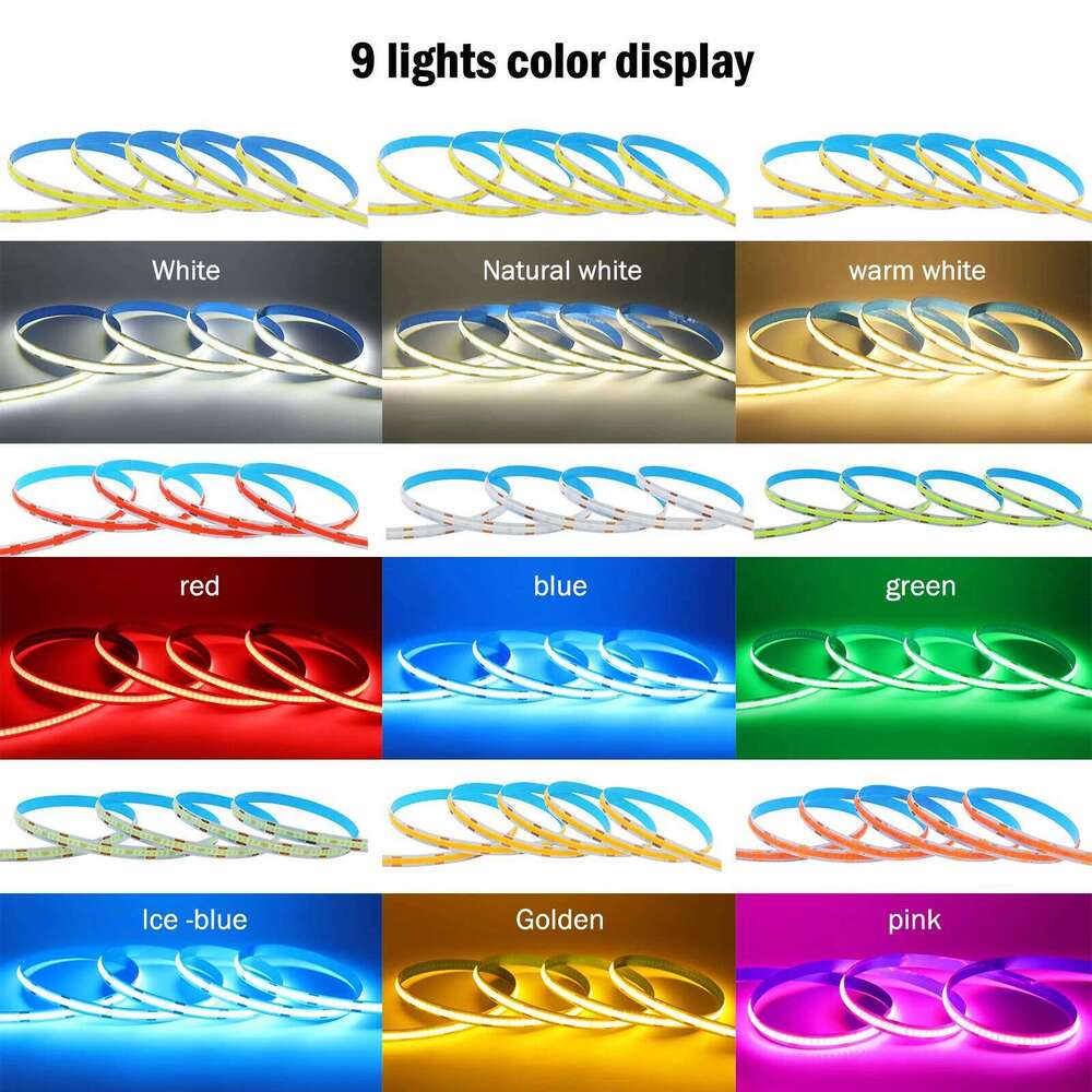 Dimmerable DC 5V USB COB Strip White/Pink/Red/White/Yellow/Yellow/Ice Blue/Green Home Decor TV Backlight Flexible Ribbon Rope Z260226