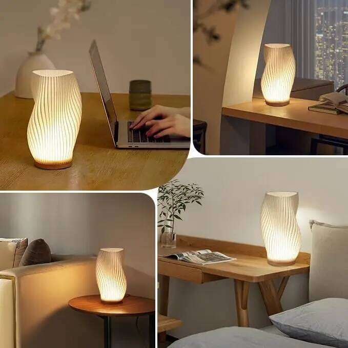 3D Pleated Bedroom Bedside 3 Levels Dimmable Desk Lights LED Night Light Coffee Shop Card Seat Atmosphere Lamp Z260227