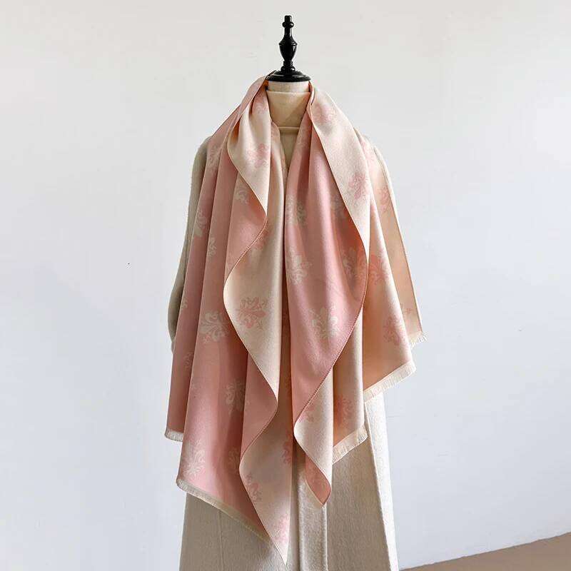 Women's Winter Luxury Thick Warm Pashmina Wrap Imitation Cashmere Scarf with Star Jacquard Design for Casual Wear Z260226
