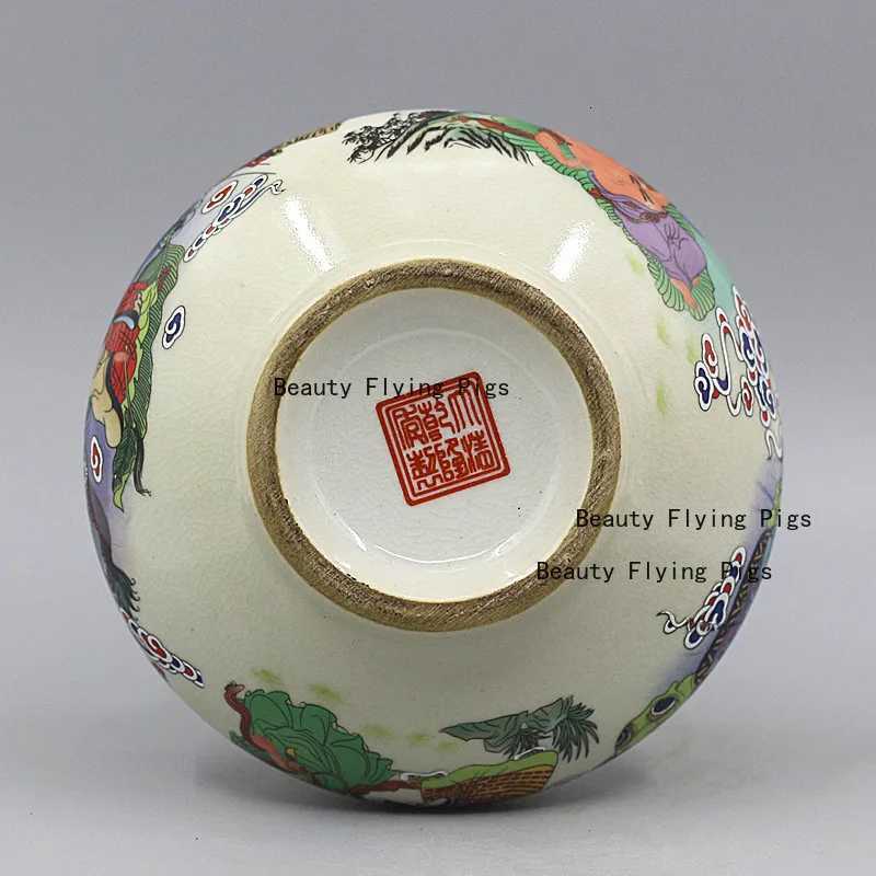 Eighteen Arhats Vase Chinese Ge Kiln Crackle Ceramic Decor for Home & Flower ArrangementT260227