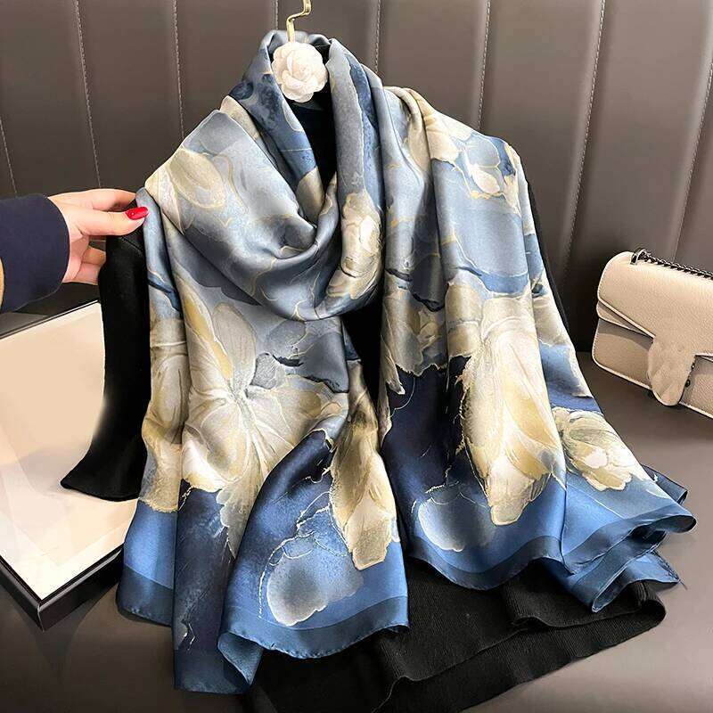 Spring Women's Luxury Design Polyester Material Smooth Soft Shawl Beach Scarf Z260226