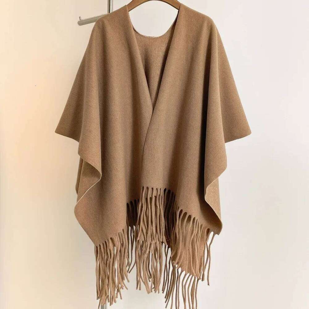 High-end Solid color Thick Scarf Large Shawl Women's Cape Winter Warm Cashmere Feel Scarves Luxury Brand Z260226