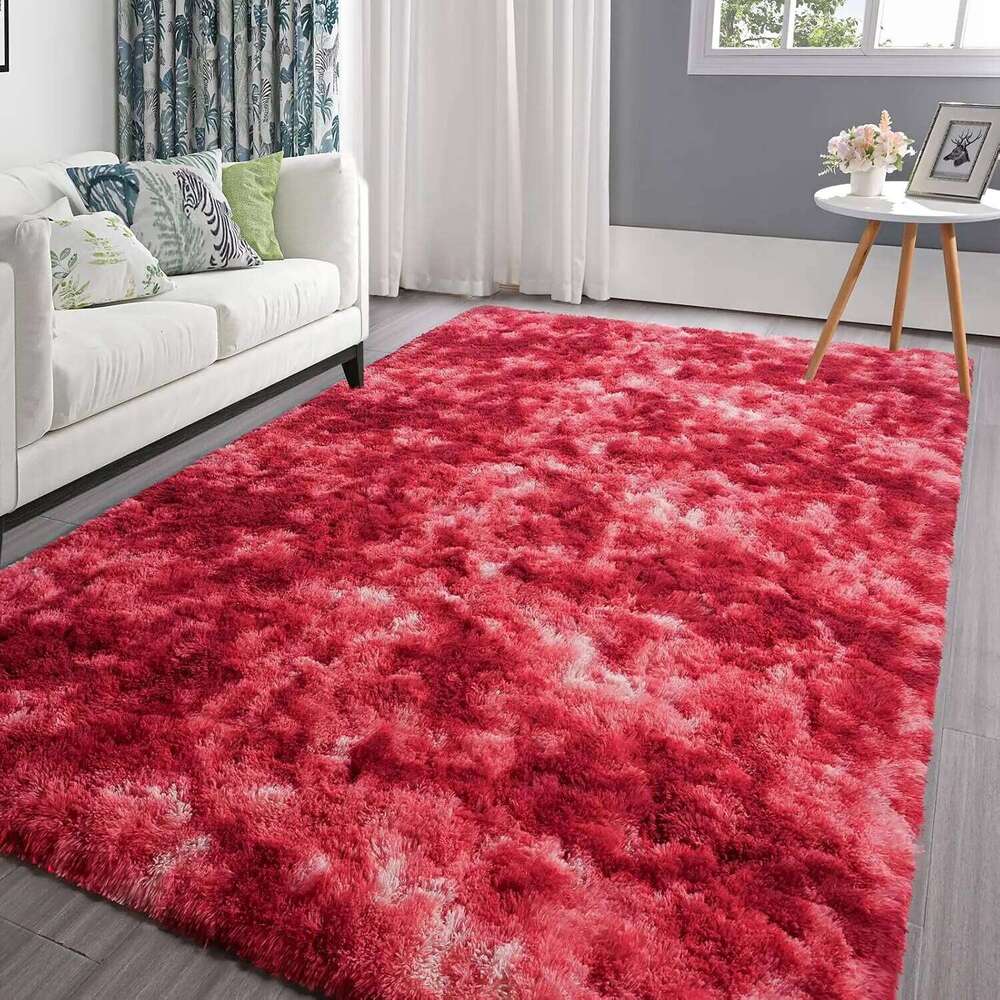 VIKAMA Plush Tie-Dye Living RoomHome Decor Children's Bedroom Fluffy Carpet Non-Slip Blanket Bedside Design Room Play Mat H260226