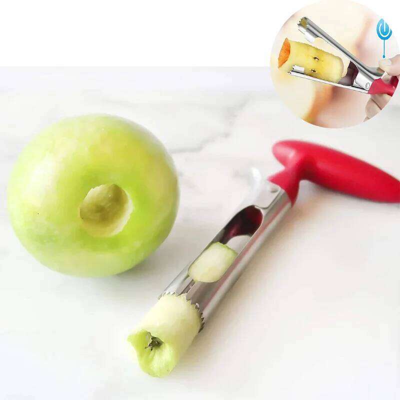 Stainless Steel Apple Corer Ergonomic Handle Fruit Core Remover Tool for Apples Pears Efficient Slicer Kitchen Gadget Dishwasher