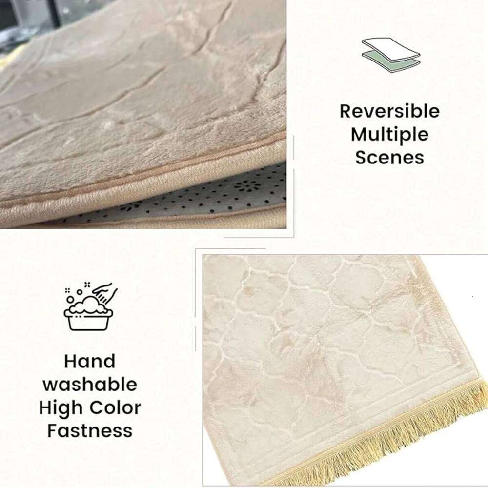 Thickened sponge with tassel embossed prayer mat soft and easy to carry can be used in many scenes H260227 - view 3