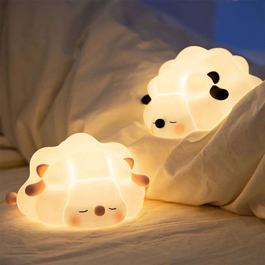 Sheep Led Night Light Cartoon Cute Gifts Nightlight Bedroom Decoration Desk Table Lamp Kid Birthday Nursery Rechargeable Lantern Z260227
