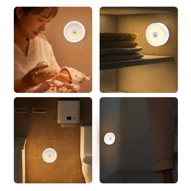 Mini LED Touch Button Need AAA Battery Magnetic Wall Light Dimmable Wireless Bedroom Kitchen Stair Night Lamp Z260227