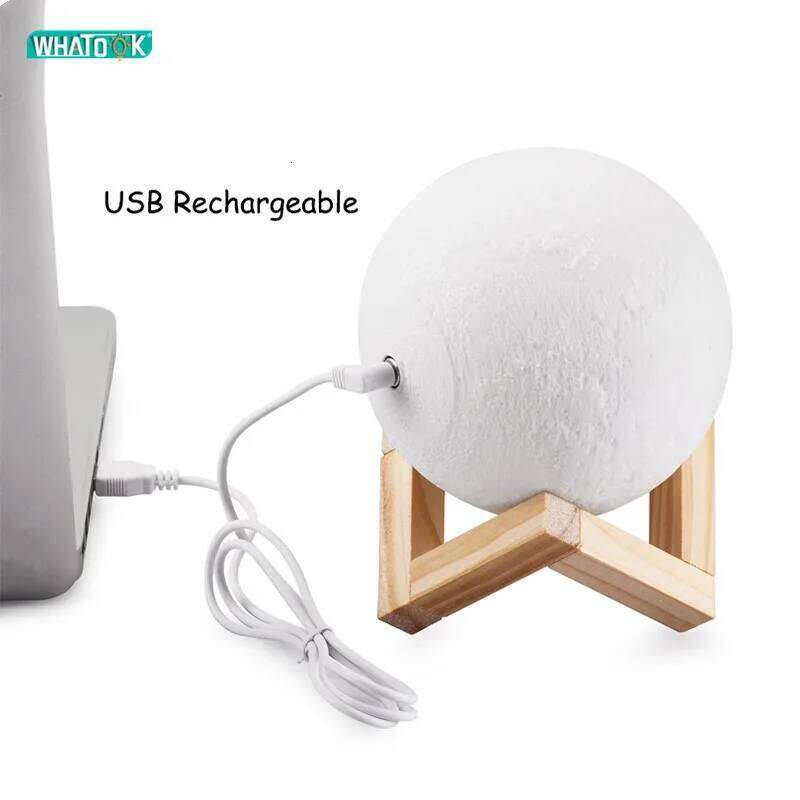 LED Print Rechargeable Color Change 3D Light Touch Moon Lamp Children's Lights Night Lamps Dropshipping Z260227