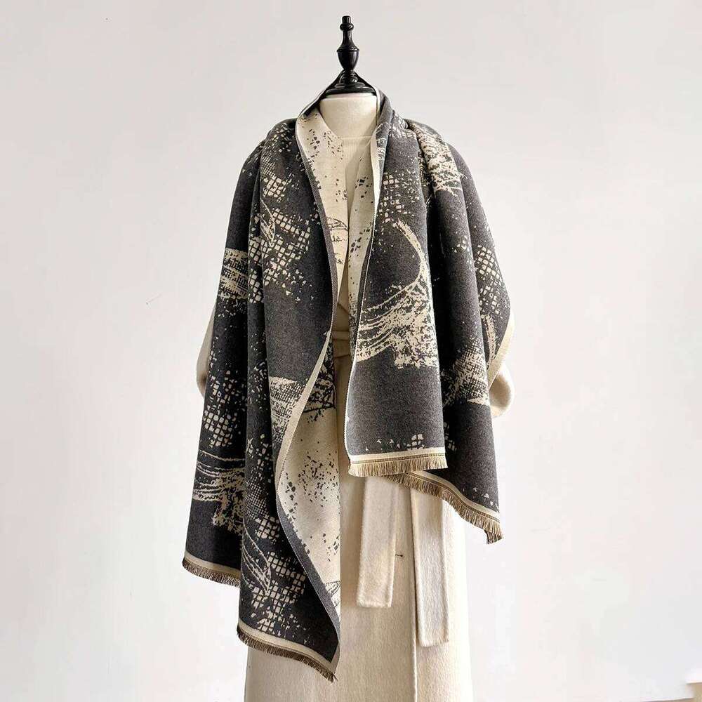 Winter Cashmere Jacquard Scarf for Women Thick Blanket Soft Warm Pashmina Tassel Shawl New Design Female Bufanda Z260226