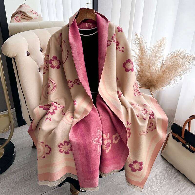 2025 New Brand Paisley Flowers Scarf for Women Warmer Winter Pashmina Print Scarves Shawls Female Thick Blanket Wraps Foulard Z260226