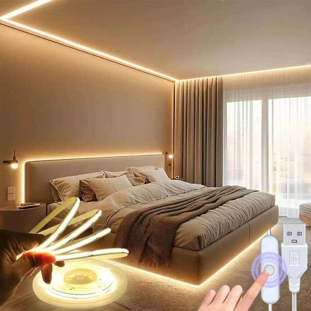 Flexible High Density Strip 3mm COB Bar LED Light Warm 3000K White 6500K for Bedroom Kitchen Home Z260226