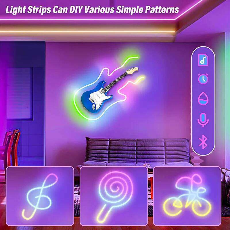 RGBIC Bluetooth Lights 5V Neon Light 1M 2M 3M 5M Waterproof Flex Ribbon Led Tape for Room Wall Decor Strip Z260226