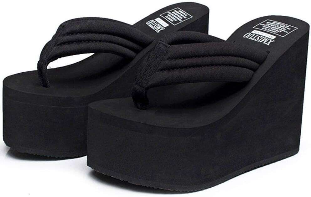 Women Flip Flop, Thong Wedge Platform Sandals Arch Support Slippers High Heel Comfortable Cushion Shoes Summer Beach