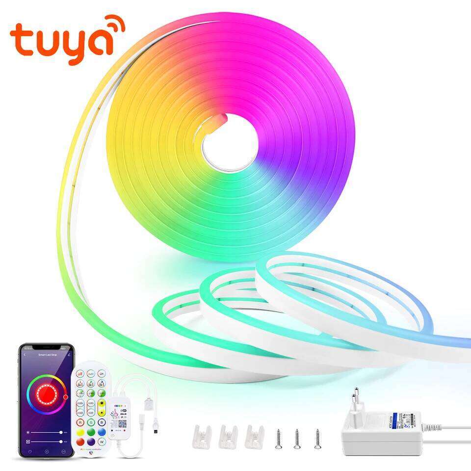 Bluetooth WIFI Led strip 5m 3m 2m 1m RGB Neon Light work for Tuya Smart Life 220V 110V to 12V fita led lamp home decoration Z260226