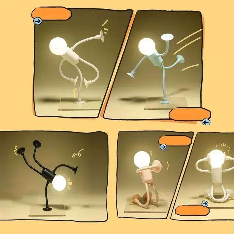 Creative Bedroom Table Lamp Cute and Funny Night Wistable Vacuum Adsorption Mini Light Gift for Girls Stress-Relieving Toy Z260227