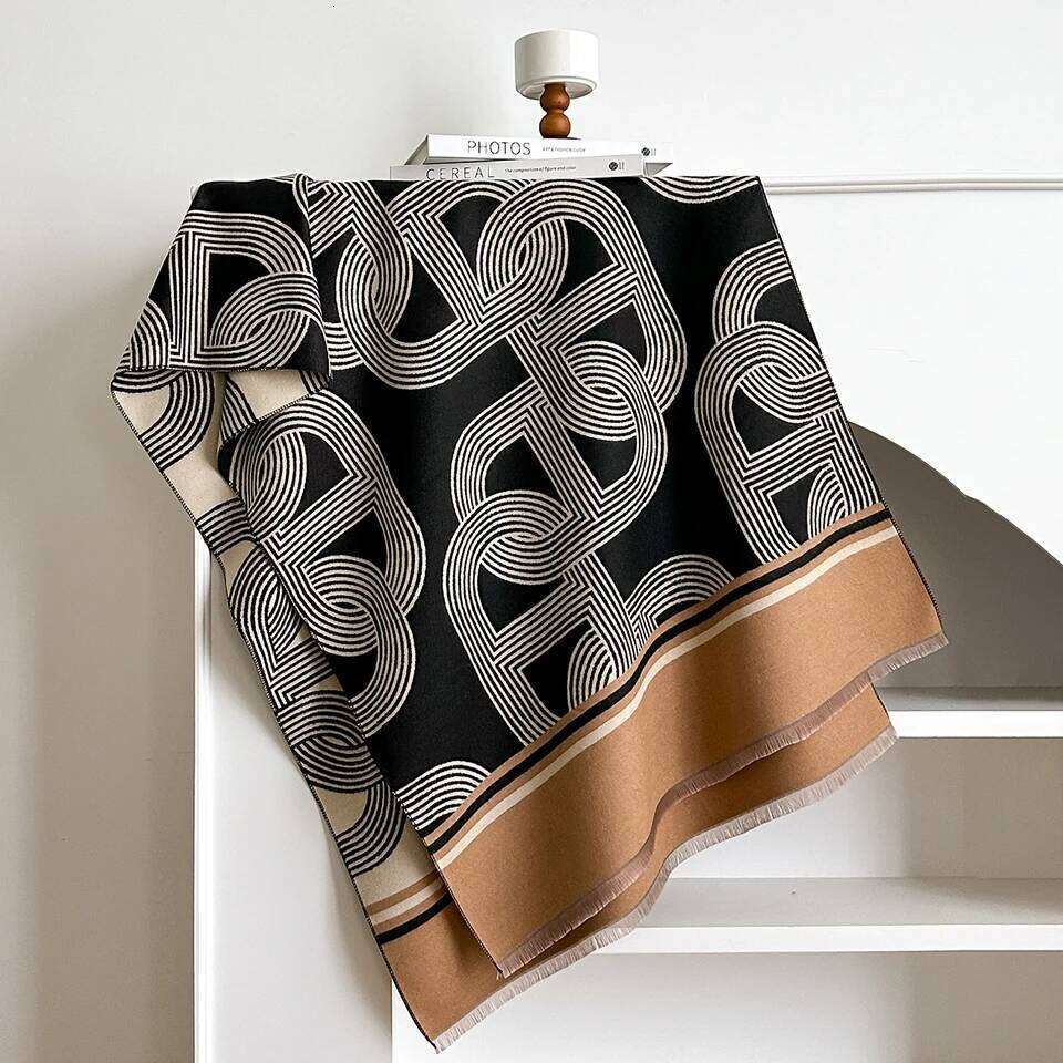 Women Winter Scarf Pashmina Shawls Lady Wraps Thick Warm Striped Pattern Bufanda Echarpe Female Cashmere Imitation Stoles Z260226