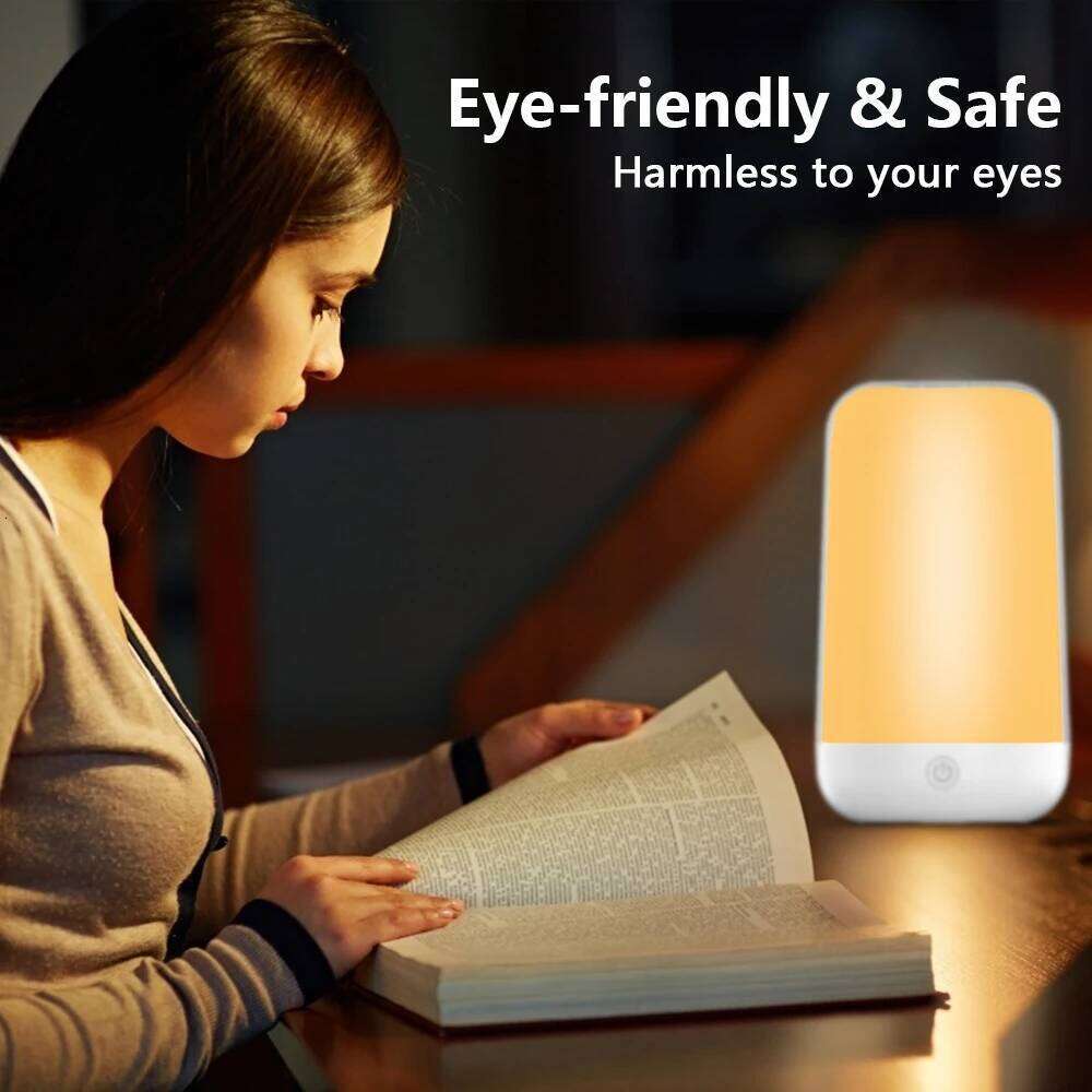 Smart Touch Bedside Table Dimmable RGB Bluetooth LED Night Light Rechargeable Kids Desk Lamp Camping Room Atmosphere Decor Z260227