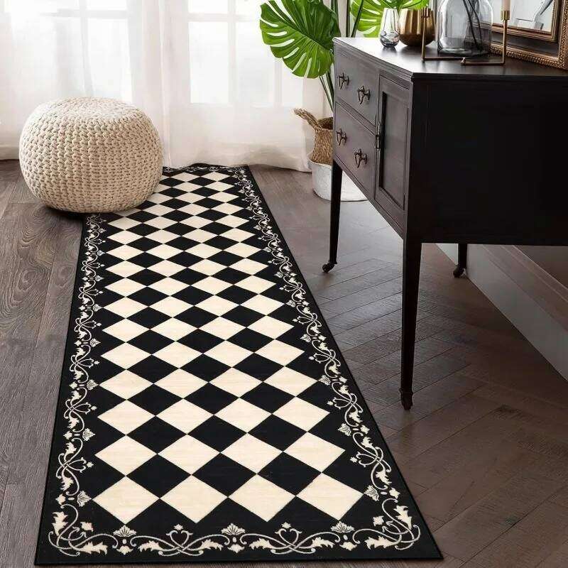 Geometry Checkerboard Runner Rug Modern Minimalist Home Decor Carpet Soft Non-Slip Floor Mat for Hallway Living Room Bedside H260227 - view 4